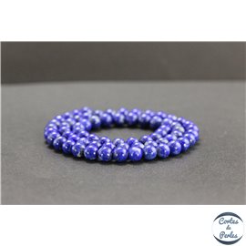 Perles en lapis lazuli d'Afghanistan - Rondes/6mm - Grade AB