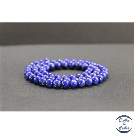 Perles en lapis lazuli d'Afghanistan - Rondes/6mm - Grade AB