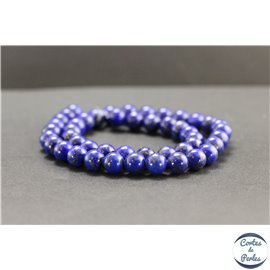 Perles en lapis lazuli d'Afghanistan - Rondes/8mm - Grade AB