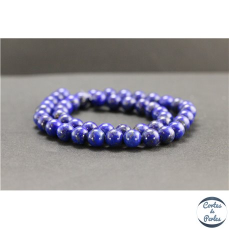 Perles en lapis lazuli d'Afghanistan - Rondes/8mm - Grade AB