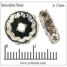 Apprêts Intercalaires Strass - 12 mm - Transparent