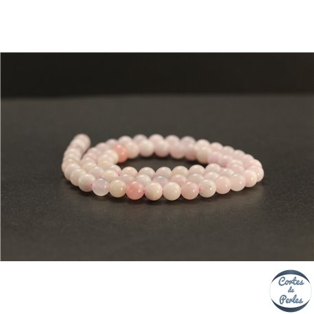 Perles en calcite rose du Mexique - Rondes/6mm - Grade A