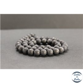 Perles dépolies en shungite de Russie - Rondes/8mm - Grade A