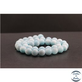 Perles en aragonite bleue d'Afrique - Rondes/10mm - Grade AA