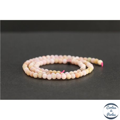 Perles en opale rose d'Afrique - Rondes/4mm - Grade AB+