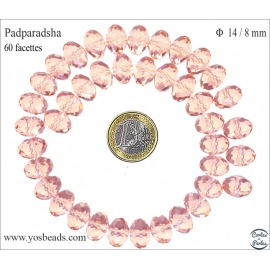 Perles en Cristal de Bohème - Roue/14 mm - Rose clair