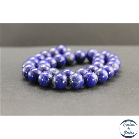 Perles en lapis lazuli d'Afghanistan - Rondes/12mm - Grade AB