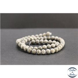 Perles en jaspe feuille d'argent d'Australie - Rondes/6mm - Grade A