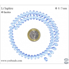 Perles en Cristal de Bohème - Roue/8 mm - Bleu