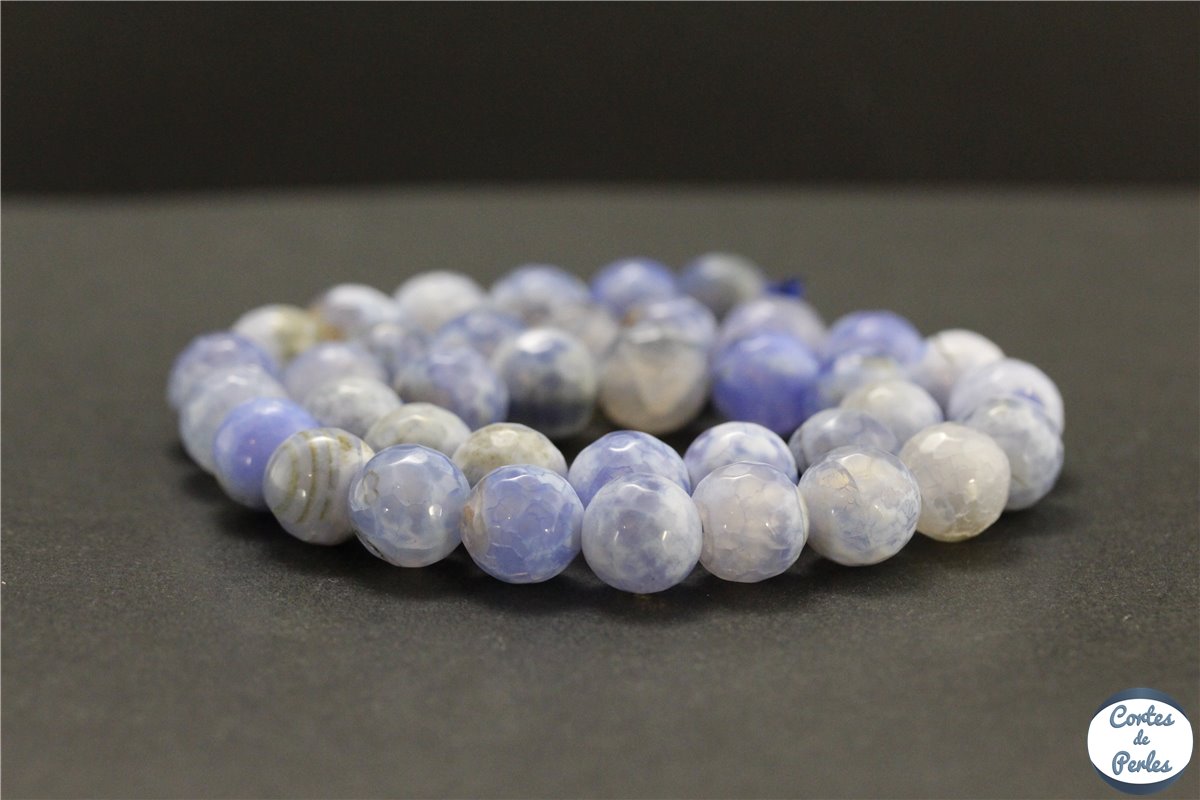 SHGbeads Perles en vrac d'agate naturelle bleue ovale 30 x 40 mm pour la fabrication de bijoux 38,1 cm