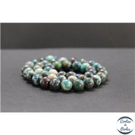 Perles en chrysocolle du Pérou - Rondes/9mm - Grade A