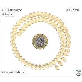 Perles en Cristal de Bohème - Roue/8 mm - Champagne