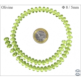 Perles en Cristal de Bohème - Roue/8 mm - Olivine