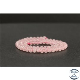 Perles en quartz rose de Madagascar - Rondes/4mm - Grade AB