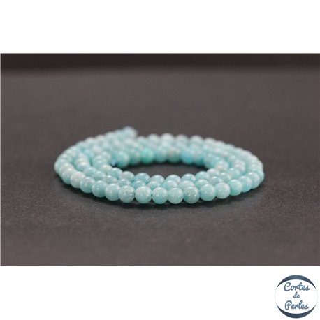 Perles en amazonite du Pérou - Rondes/4mm - Grade AA