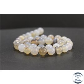 Perles en agate dendritique du Brésil - Rondes/10mm - Grade A