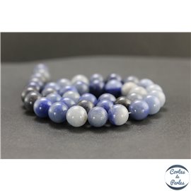 Perles en aventurine bleue - Rondes/10mm - Grade AB