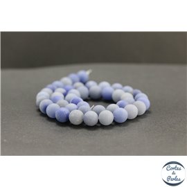 Perles dépolies en aventurine bleue - Rondes/8mm - Grade AB