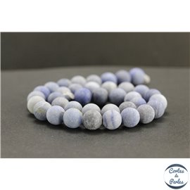 Perles dépolies en aventurine bleue - Rondes/10mm - Grade AB