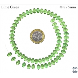 Perles en Cristal de Bohème - Roue/8 mm - Vert Chaux