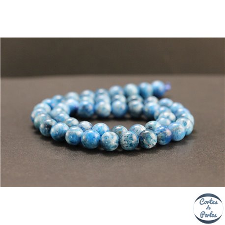 Perles en apatite light de Madagascar - Rondes/8mm - Grade A