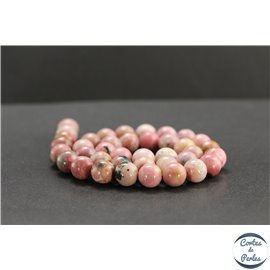 Perles en rhodonite de Russie - Rondes/10mm - Grade A