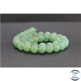 Perles dépolies en aventurine verte d'Inde - Rondes/10mm