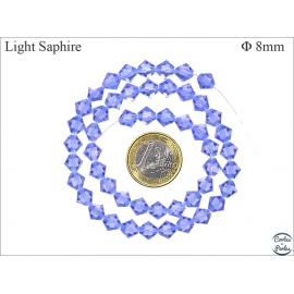 Perles en cristal - Toupies/8 mm - Saphir clair