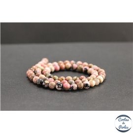 Perles en rhodonite de Russie - Rondes/6mm - Grade A