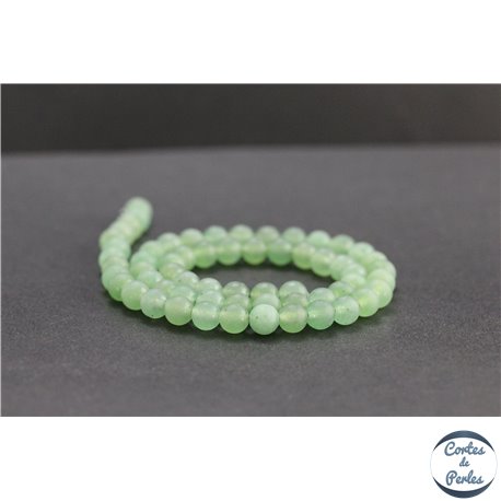 Perles dépolies en aventurine verte d'Inde - Rondes/6mm