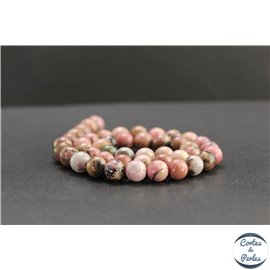 Perles en rhodonite de Russie - Rondes/8mm - Grade A