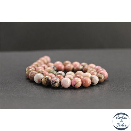 Perles en rhodonite de Russie - Rondes/8mm - Grade A