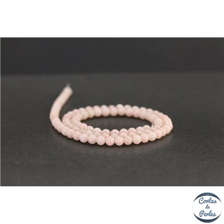 Perles en opale rose de Madagascar - Rondes/4mm - Grade A