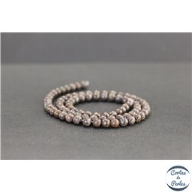 Perles en obsidienne neige marron du Mexique - Rondes/4mm - Grade AB