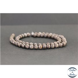 Perles en obsidienne neige marron du Mexique - Rondes/6mm - Grade AB