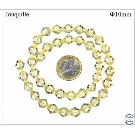Perles en Cristal de Bohème - Toupie/10 mm - Jonquille