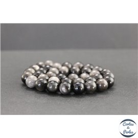 Perles en obsidienne argentée du Mexique - Rondes/10mm - Grade A