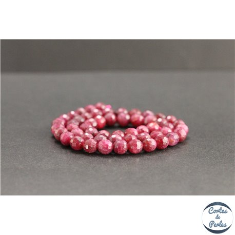 Perles facettées en rubis de Birmanie - Rondes/6.5mm - Grade A