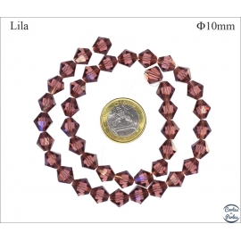 Perles en Cristal de Bohème - Toupie/10 mm - Lilas