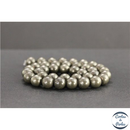 Perles en pyrite des USA - Rondes/10mm - Grade A