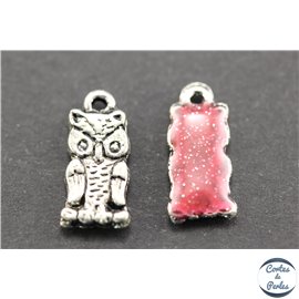 Apprêts Pampilles Émaillées - Hibou/17 mm - Rose