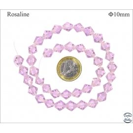 Perles en Cristal de Bohème - Toupie/10 mm - Rosaline