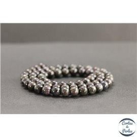 Perles en opale noire d'Australie - Rondes/6mm - Grade A