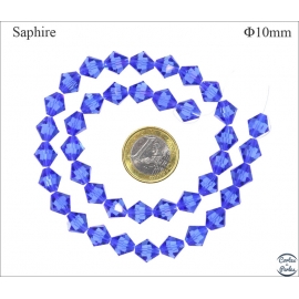 Perles en Cristal de Bohème - Toupie/10 mm - Saphir