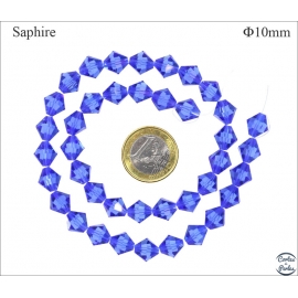 Perles en Cristal de Bohème - Toupie/10 mm - Saphir