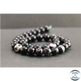 Perles en onyx noir du Brésil - Rondes/10mm - Grade A