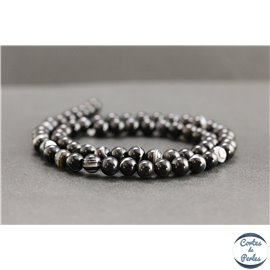 Perles en onyx noir du Brésil - Rondes/6mm - Grade A