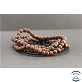 Perles en bois de wenge d'Afrique - Rondes/6mm