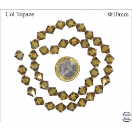 Perles en Cristal de Bohème - Toupie/10 mm - Topaze