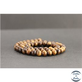 Perles en bois de padouk d'Afrique - Rondes/6mm